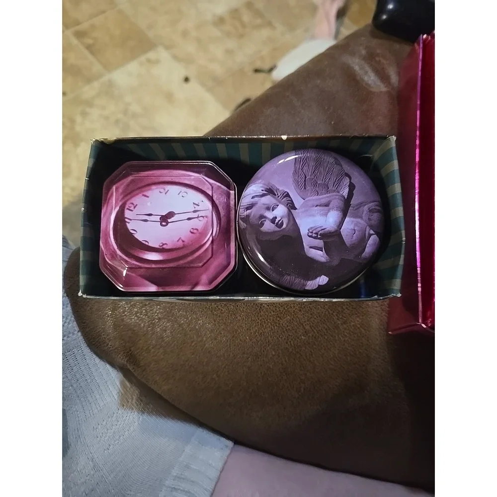 VTG Scented Candle Set Reusable Tins Victorian Angelic Cherubs Vanilla Hong Kong